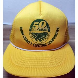 Capital Hat Dunn County Electric Cooperative Men's Adjustable Yellow Trucker
